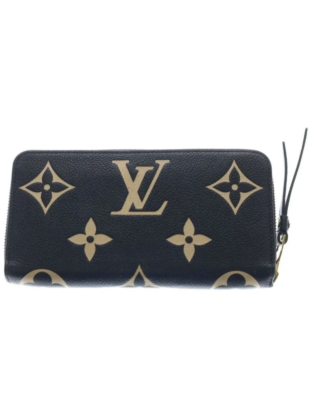 Louis Vuitton Monogram Empreinte Zippy Wallet Card Case Black Bicolor Gold